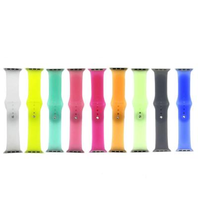 China New Sport Rubber Jelly Transparent Silicone Watch Band For Apple iWatch 7 Se 6 Strap Replacement Colorful Rubber Watch Strap for sale