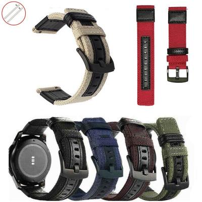 China New Adjustable Fabric Sports Strap Canvas Watch Band 20 22MM Strap Wrist Braided Replacement Nylon Watch Strap Band for sale