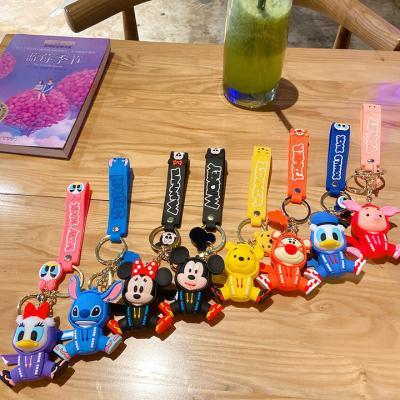 China Cute Mickey Toy Key Ring Anime 3D Cartoon Stitching Key Chains Doll Chains Gifts Daily Life PVC New Design Cute Key Hanging Chain for sale