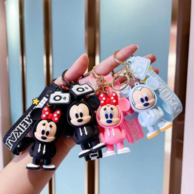 China Three-dimensional Cute Doll Toy Key Ring PVC Mickey Minnie Key Chain Ring 3D Donald Duck Tigger Daily Life Cartoon Pendant for sale