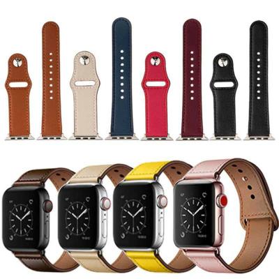 China Luxury Genuine Leather Band Leather Adjustable Watchband For Apple Watch Leather Strap 38MM 41MM 45MM Wrist Strap Straps for sale