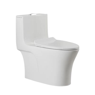 China Popular Double-Flow Mountedeasy Floor To Clean Siphonic WC Ceramic One Piece Toilet Bowl for sale