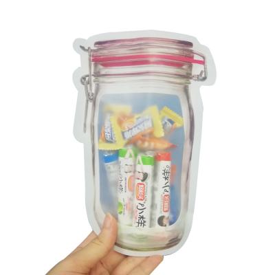 China New Design Special Barrier Shape Mason Jar Reusable Stand Up Zipper Pouch Packaging Bag for sale