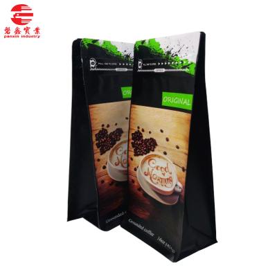 China Wholesale Food China Factory Square Flat Bottom Zipper Lock Coffee Packaging Bag With Valve Coffee Beans Pouch for sale