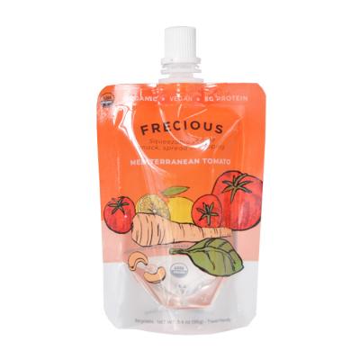 China Hot Selling Factory Food For Drinks Wholesale Transparent Spout Bag Plastic Pouches With Suction Spout for sale