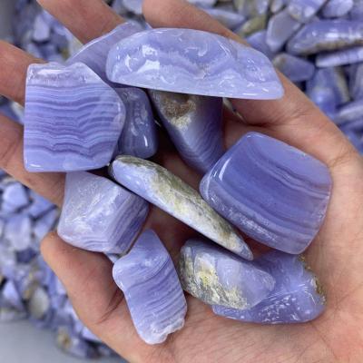 China China Wholesale Natural Blue Lace Agate Tumble Stones Healing Crystals For Decoration for sale