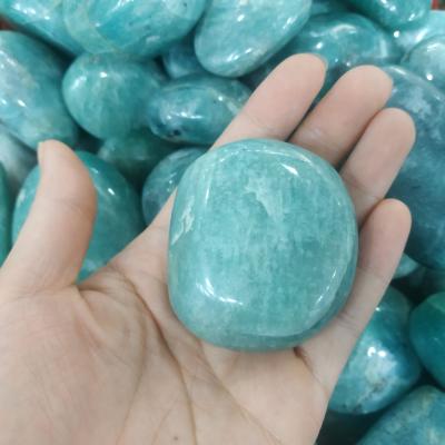 China Wholesale Natural Raw Stone Large Rough China Amazonite Crystal Stone Amazonite Palm Tumbles For Sale for sale