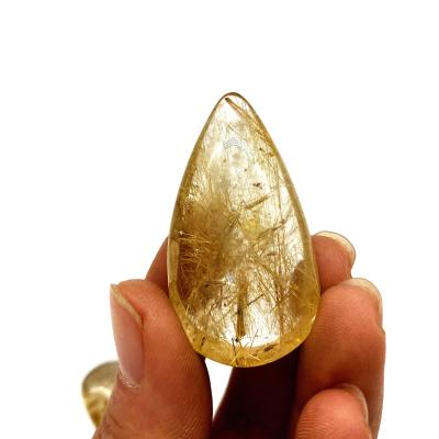 China China Wholesale Gemstone Gold Rutilated Natural Quartz Crystal Pendant for sale