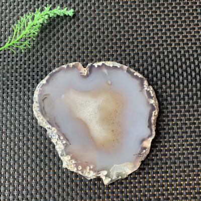 China Natural Banded Slice Crystal Geode Slice Display China Agate Specimen For Coaster for sale