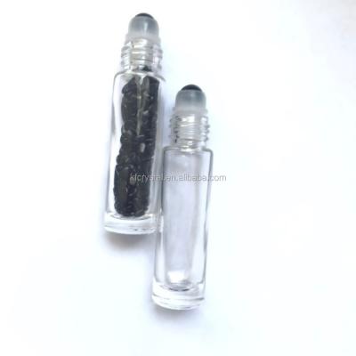 China China Obsidian 10ml Clear Bottle Natural Crystal Jade Ball Bottle Empty Oil Bottle for sale