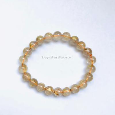 China High Quality China Rutilated Quartz Crystal Beaded Bracelet, Unisex Jewelry Bracelet, 7-9mm for sale