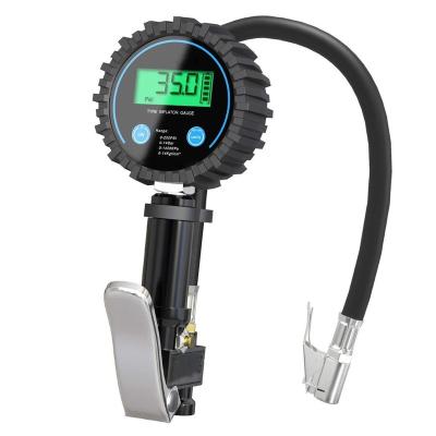 China Car Tool Digital Air Tire Inflator Pressure Gauge With Chuck Hose for sale