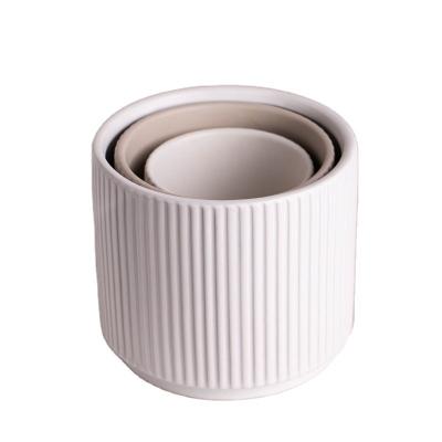 China Wholesale Modern White Ceramic Indoor Herb Garden Home Decor Small Flower Pots Planter Pot From Europe Garden Supplies Manufacturer for sale