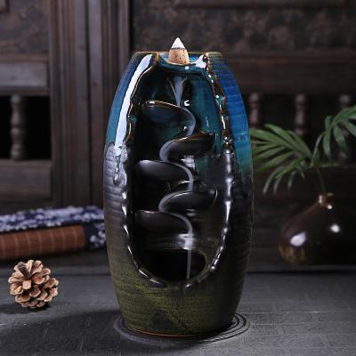 China Chinese Incense Hot Selling Censer Backflow Aromatherapy Holder Handmade Ceramic Censer for sale