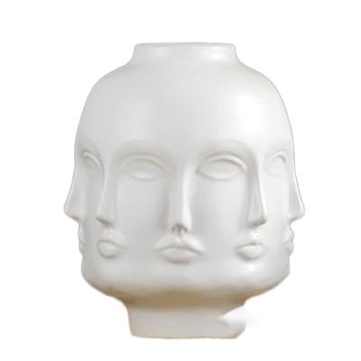 China Viable face Nordic white ceramic vase personalized decoration crafts for living room for sale