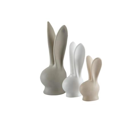 China Viable Nordic Popular Abstract Ceramic Sculpture Gifts Head Rabbit Art Home Decorations for sale