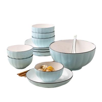 China Complete set of new style factory direct selling tableware best viable custom ceramic tableware home use for sale