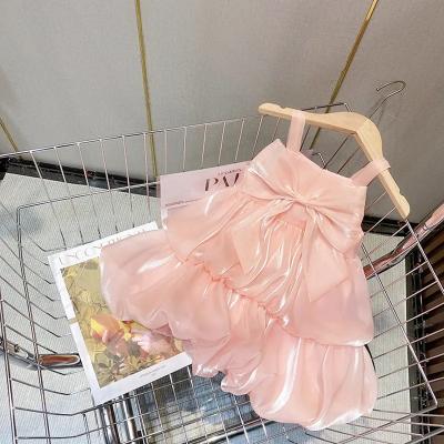 China Anti-wrinkle Girls' Suspender Butterfly Skirtby Clothes Baby Clothes Summer Clothes Muslin Baby Clothes for sale