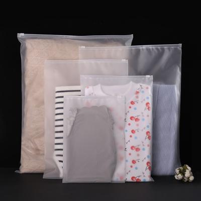 China Recyclable Package of Matte Clear Plastic Frosted Case with Logo Zip Lock Packaging Bags for Shoes Clothing for sale