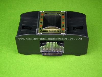 China Small Battery Operated Poker Casino Card Shuffler Black With 2 Decks for sale