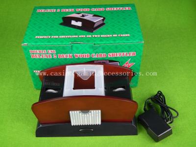 China 4 Deck Casino Card Shuffler Machine , Wooden Casino Automatic Card Shuffler for sale