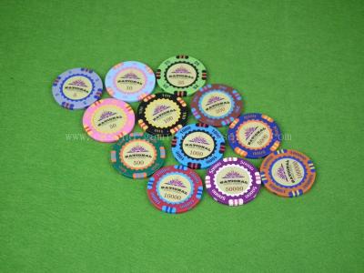 China Personalized Ceramic Authentic RFID Casino Chips Color Value 1000 Round Shape for sale