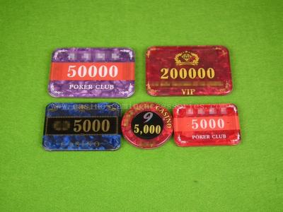 China Baccarat Gaming Square Round RFID Poker Chips With Customized Pattern for sale