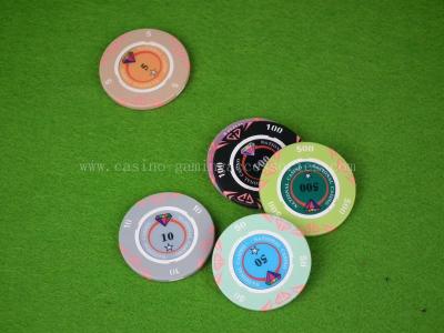 China ABS Professional Value RFID Poker Chip Pink Magnetic Sticker Poker Chips for sale