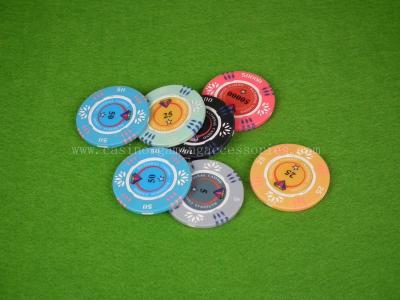 China Personalized Clay RFID Safe Poker Chips Funny Denomination Gaming Poker Chips for sale