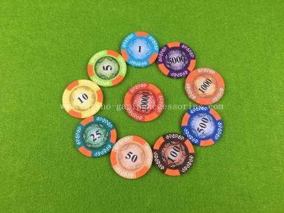 China Custom Graphic Hologram RFID Poker Chip , Clay Casino Dealer Chips 40mm - 45mm for sale