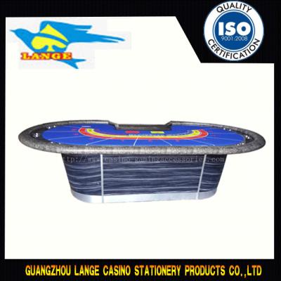 China Wood Luxury Casino Baccarat Table 102'' Light Blue Baccarat Banque Table for sale