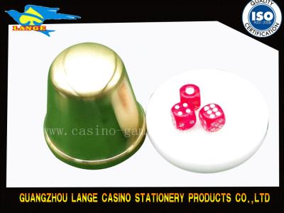 China Golden Stainless Steel Casino Dice Cup Standard White Bottom Casino Dice Set for sale