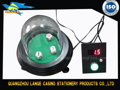 China Metal Electronic Craps Dice Set , Black Circle Shape With Plastic Dice for sale