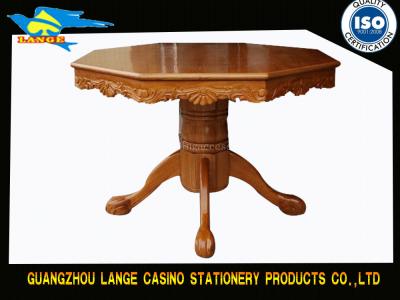 China Luxury Oak Black Jack Octagon 8 Seat Poker Table With Fireproof Solid Leg for sale