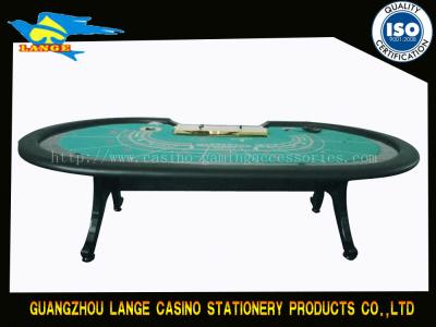 China Custom Design 9 Seat Deluxe Casino Standard Poker Table WIth Solid Wood H Style Leg for sale