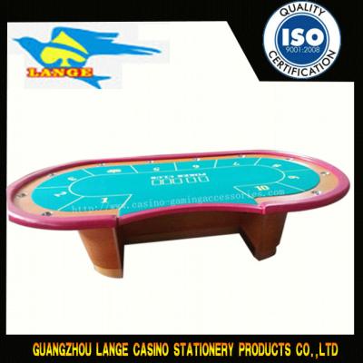 China Red Luxury Table Cabinet Casino Poker Table , PU Armrest Texas Holdem Table for sale