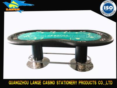 China Black Two Pedestal Green Texas Table Poker Table 96'' Tabletop Long Length for sale