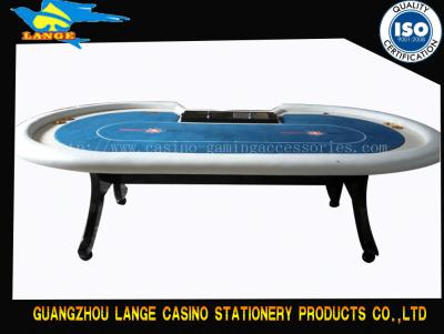 China 102'' White H Wood Leg Casino Texas Holdem Poker Table With Dealer Position Tray for sale