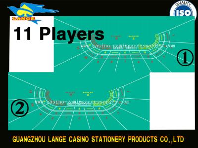 China 11 Players Baccarat Layout Casino Poker Table Cloth Poker Felt Table Cover for sale