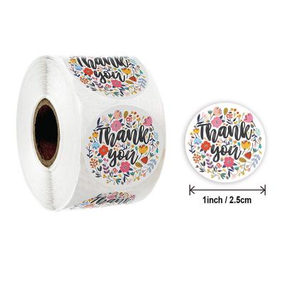 China Waterproof Lower Price 500 Pcs Thank You Custom Label Sticker Different Patterns Foil Roll Sticker for sale