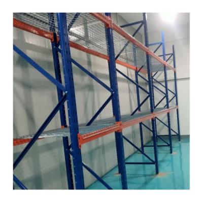 China Industrial Heavy Duty Corrosion Protection Warehouse Storage Steel Rack Shelves Pallet Racking Wire Mesh Decking for sale