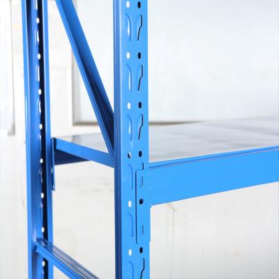 China Corrosion protection stainless steel metal shop storage longspan racking rack stackable shelves for sale