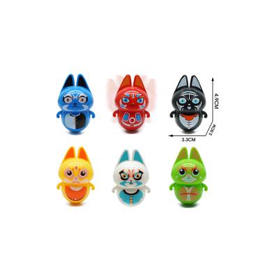 China Gift Party Plastic Promotional Bag Toys 5cm Mini Peking Opera Cat Cute Tumbler Toys For Sale for sale