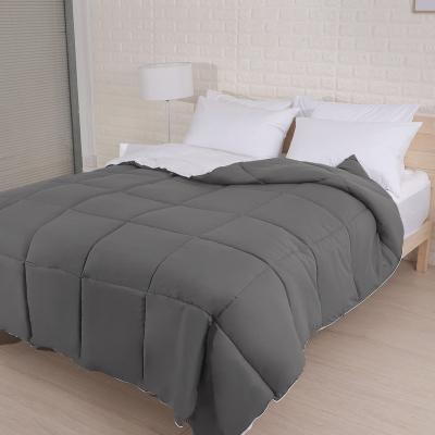 China Sale Two Color Amazon Microfiber Polyester Cotton White Comforter Indoor Hotel Elastic/Removable/Washable Hot Quality for sale