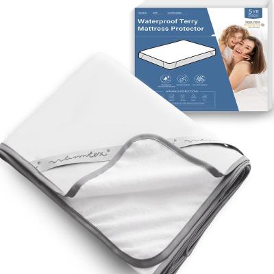 China Waterproof Terry Mattress Cover Anti-bacteria Mattress Protector with Elastic Bands in 4 Corners Cobertores de Cama Breathable Bed Cover for sale