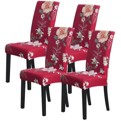 China Elastic/Removable/Washable Amazon Chair Covers For Dining Room With Printed Patterns,Easy Slip On Stretch Dining Chair Covers Cha Dining Washable for sale