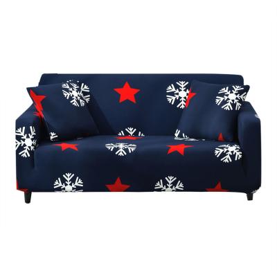 China Comfort Elastic Breathable Snowflakes And Stars Print Home Living Room Sit Cover Sofa Textile Set for sale