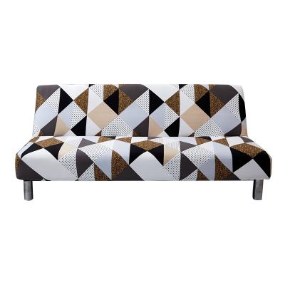 China Elastic Breathable Comfort Geometric Colorful Printing No Armrest Slipcover Elastic Stretch Sofa Cover Inclusive Furniture Covers Couch Cover for sale