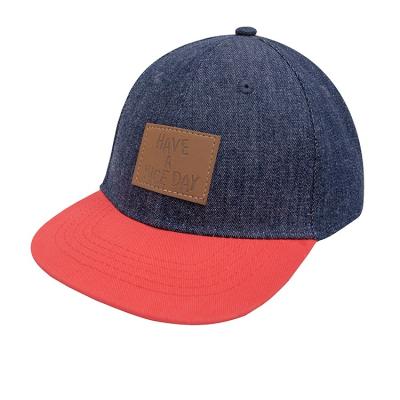 China Fashion COMMON Original Toddler Baseball Cowboy Patchwork Design Hat Snapback Baby Snapback Flat Brim Hat for sale