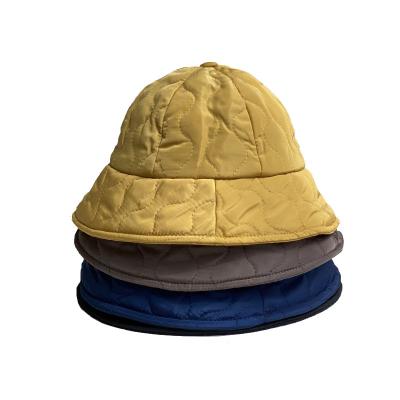 China 2021 Breathable Custom Comfort Lattice Winter Soft Hat For Women Foldable Padded Padded Bucket Hat for sale